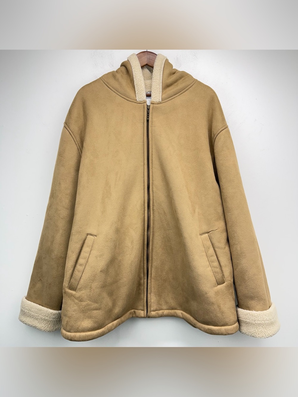 Vintage Carolina Colours plus size 26/28 Women’s Tan Faux Suede Shearling Jacket